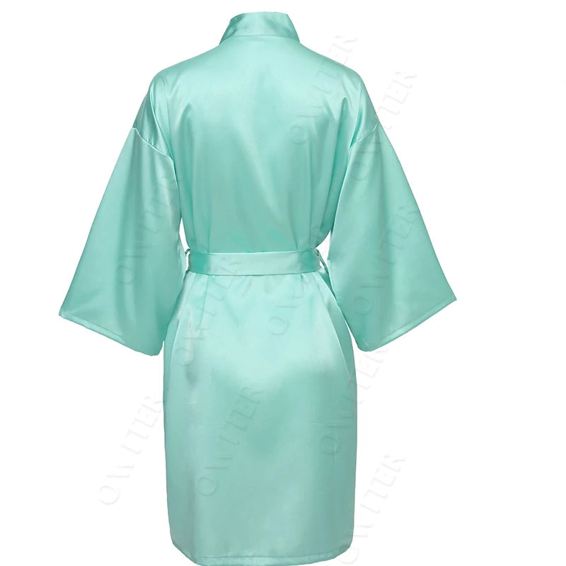 Bride Bridesmaid Robes Satin Solid Robe Orange Silk Robes for Women Ladies Satin Robe Women Wedding Robes