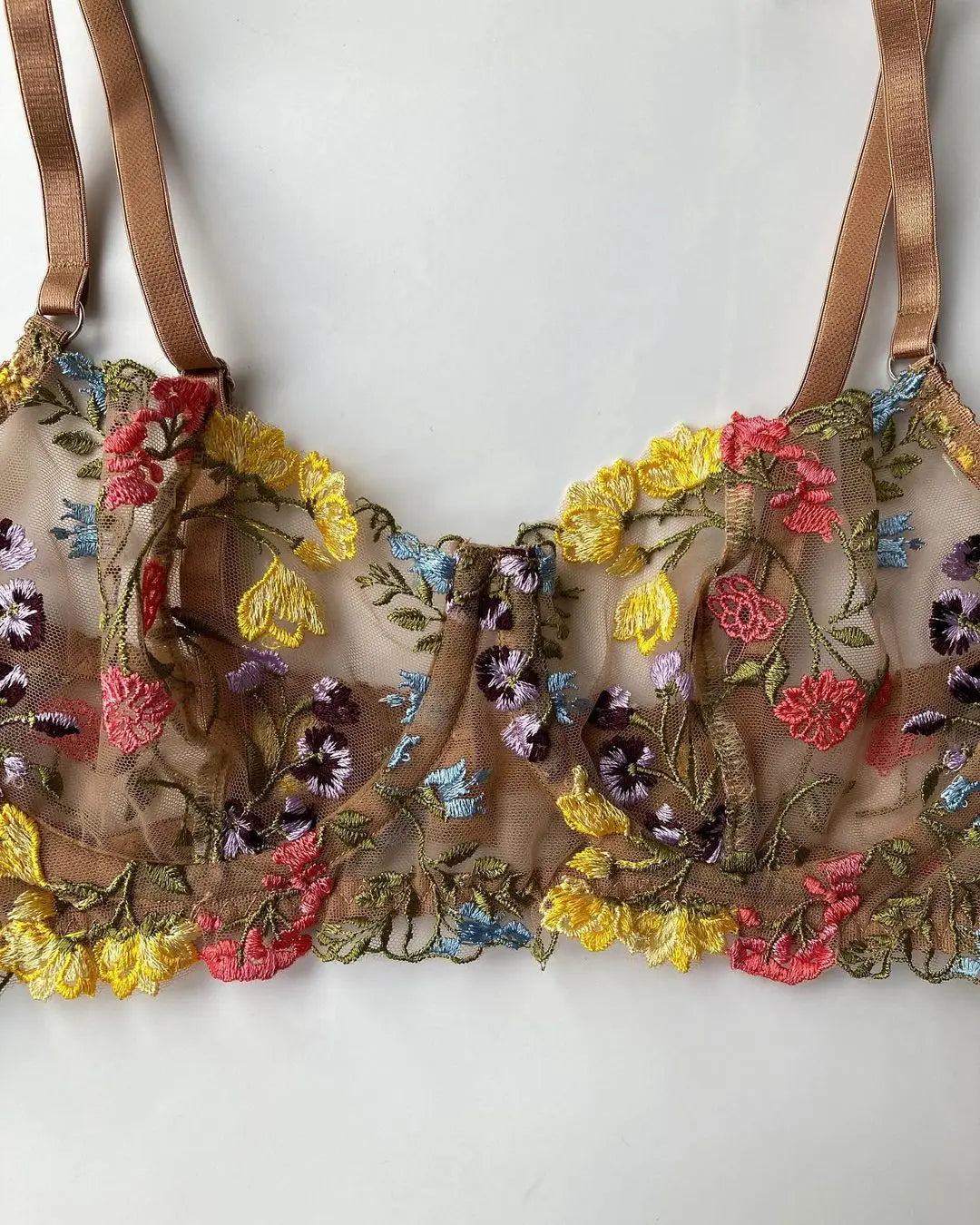 Yimunancy 2-Piece Lace Embroidery LIngerie Set Sexy Initimates Women Bra + Breif Underwear Set