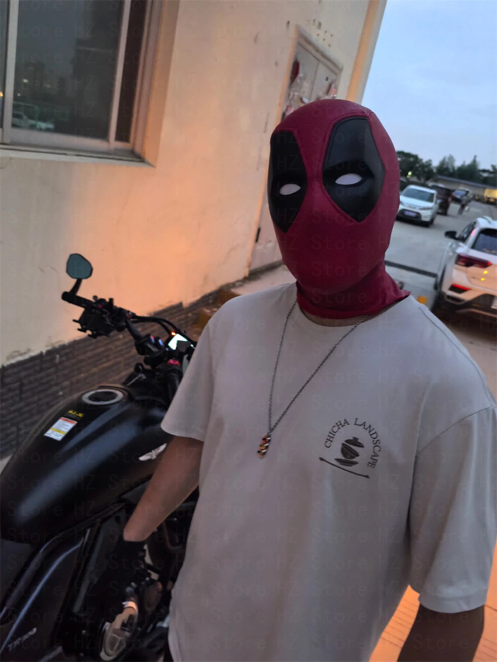 Marvel Deadpool Mask with 3D Screen Printed Fabric & 1 Pair of Magnetic Normal Eyes Halloween Cosplay Costume for Birthday Gift