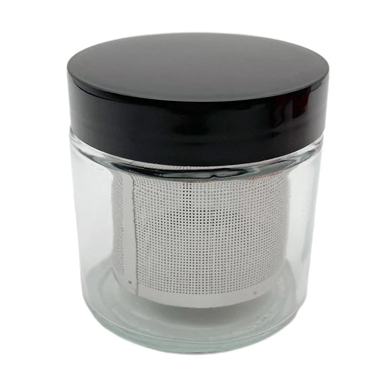 Diamond Washing Cup Watch Small Parts Gemstone Cleaning Glass Jar Pot With Sieve