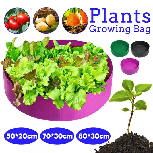 10/30/40 Gallon Garden Bed Round Planting Container Fabric Plant Pot Raised Grow Bags Breathable Felt Fabric Planter Nursery Pot