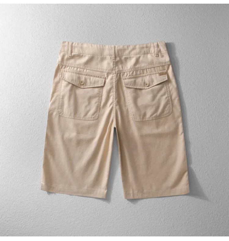 Summer Fashion Men Cotton Linen Shorts Beach Holiday Solid Color Fresh China Style Thin Casual Loose Half Length Straight Pants
