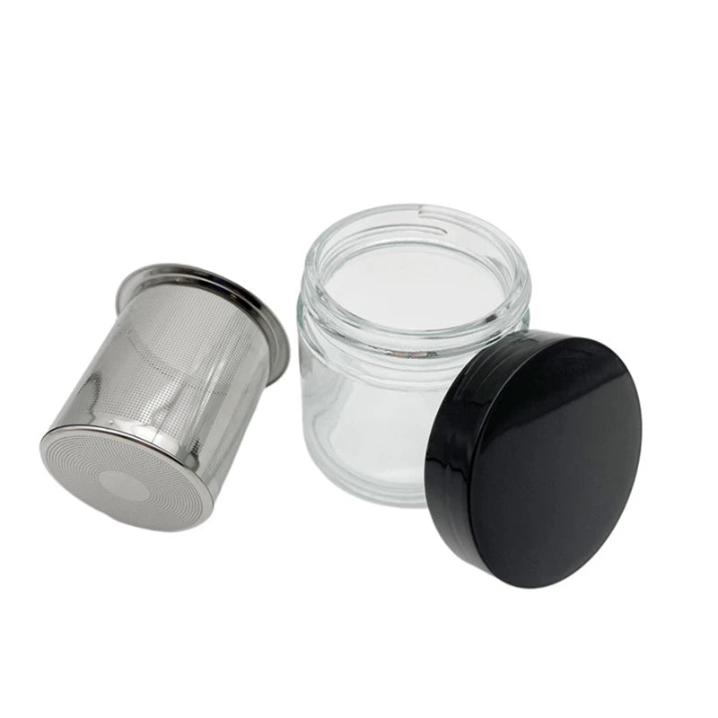 Diamond Washing Cup Watch Small Parts Gemstone Cleaning Glass Jar Pot With Sieve