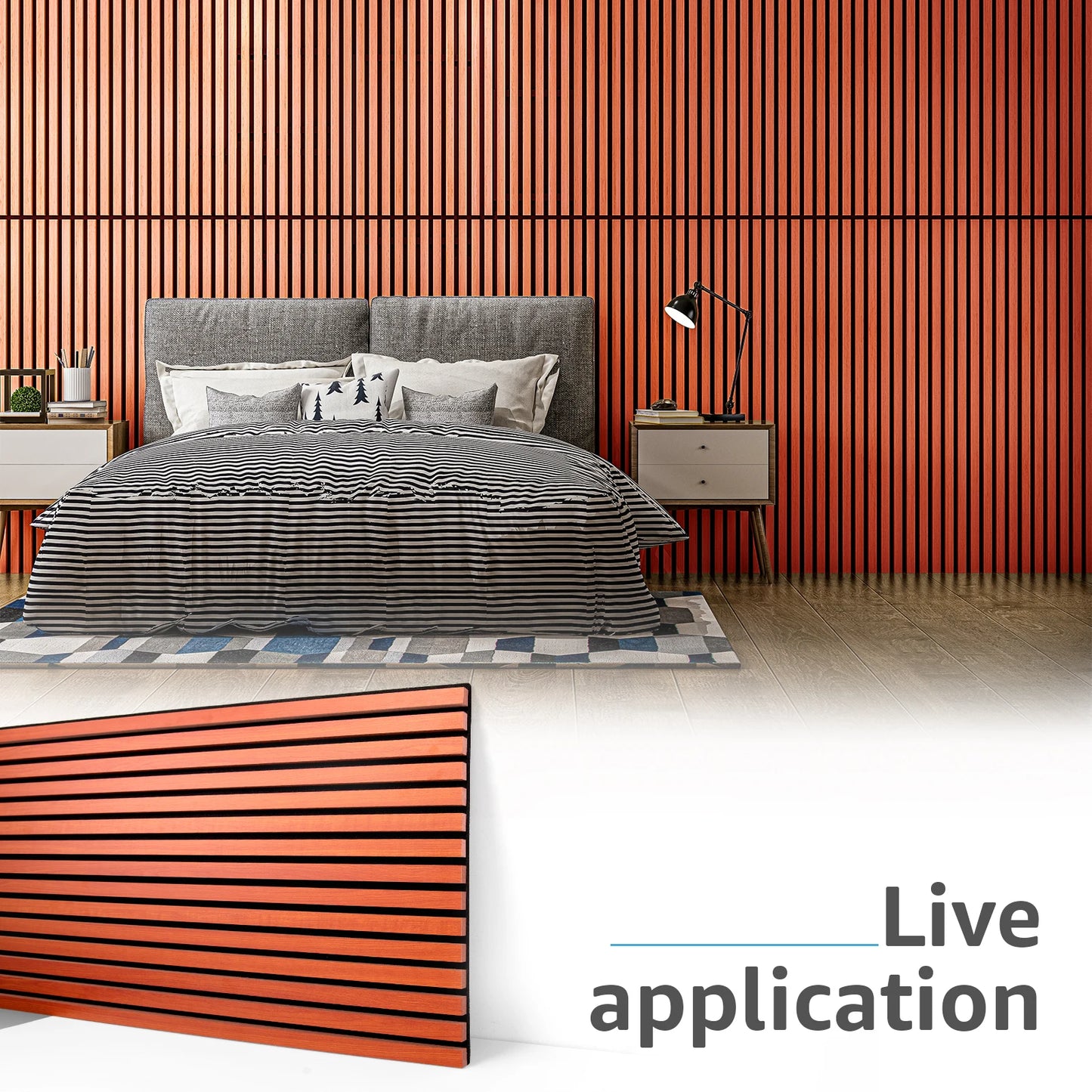 Art3d 2PCS Wood Slat Acoustic Panels 3D Fluted Sound Absorbing Wall Panel Home Decoration Use in Homes Offices Studios