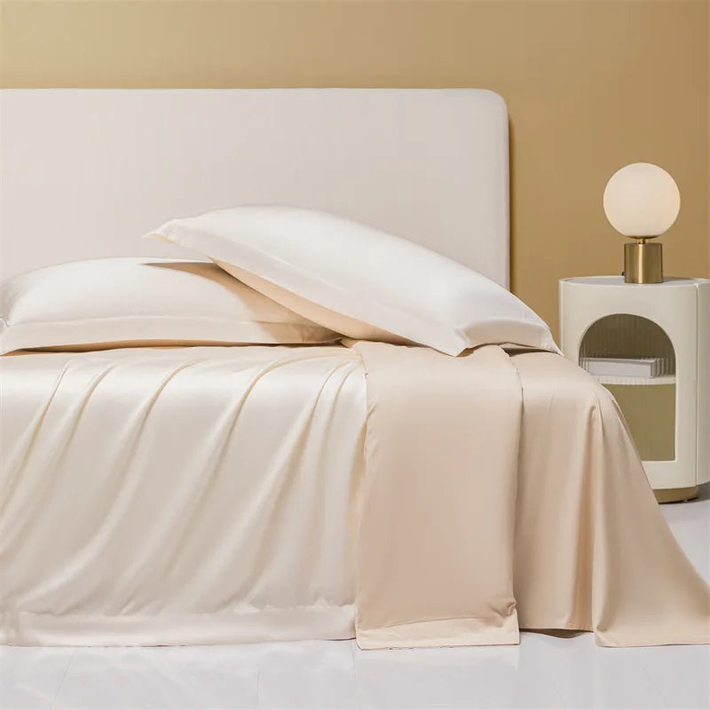 160 Lenzing Tencel four-piece Tencel summer solid color high-grade ice silk bed sheet quilt cover bedding