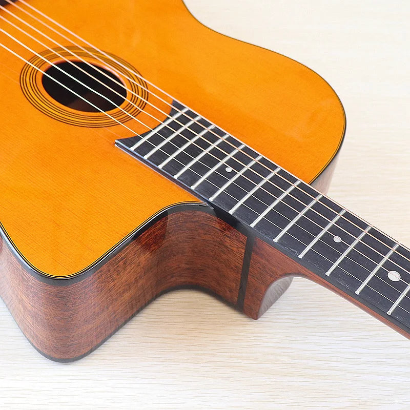 41 Inch Django Guitar Spruce Wood Top Gypsy Swing Acoustic Guitar Natural High Gloss Finish 6 String Folk Guitar Jango