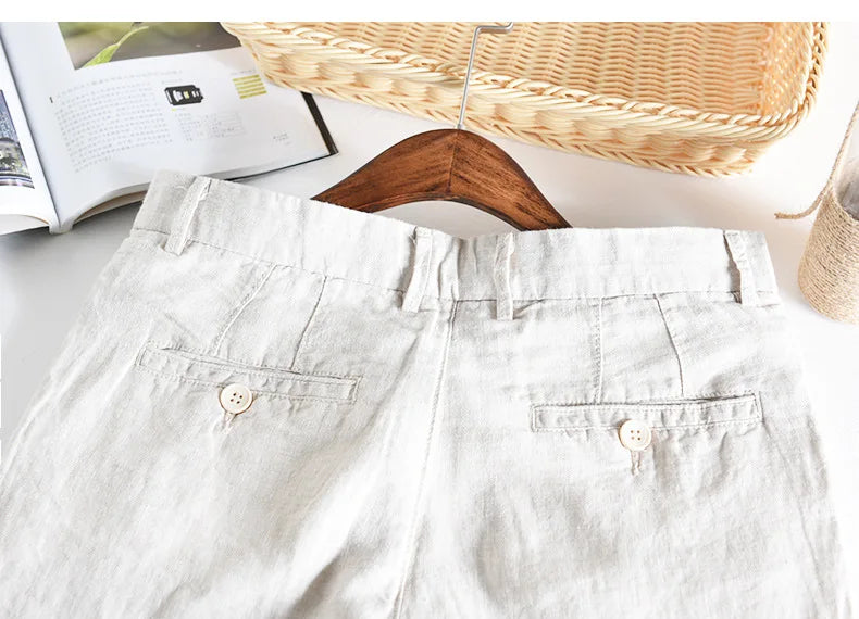 Top Selling Product In 2023 Spring Summer New Fashion 100% Linen Casual Pants Men Clothing Loose Straight Oversize Trousers