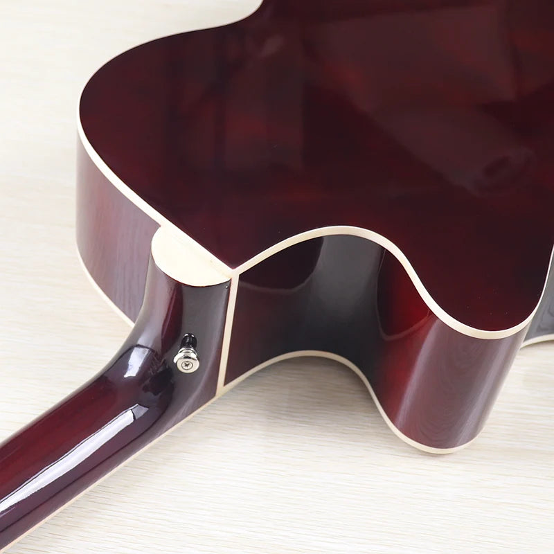 Acoustic Electric Bass Guitar 4 String High Gloss Acoustic Bass 43 Inch Natural Color Black Color Cutaway Bass Guitar with EQ