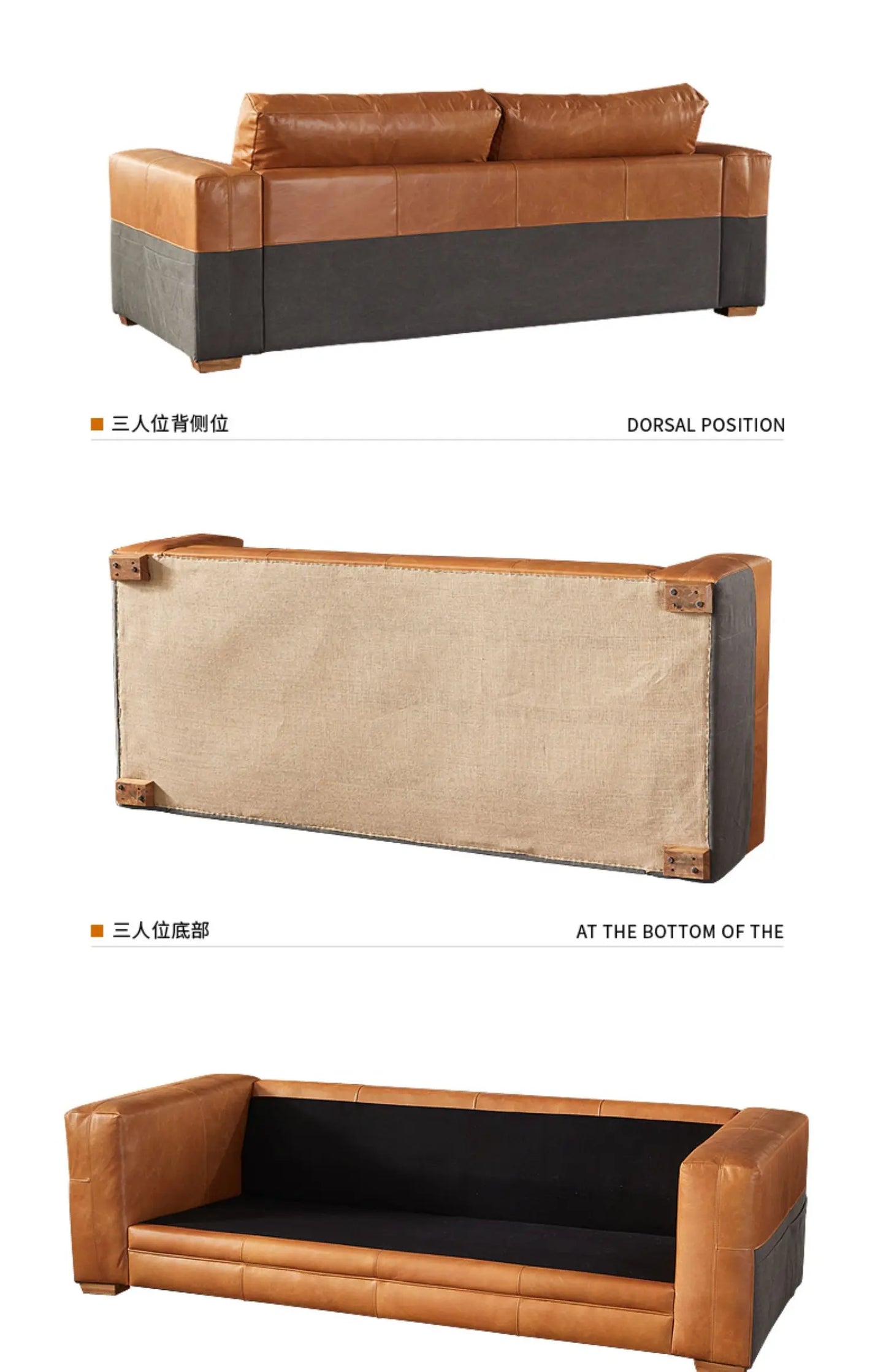 YY Post-Modern Simple Retro Oil Wax Skin Full Leather Sofa Living Room Sofa