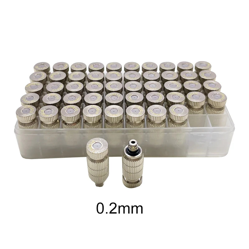 High Quality 50pcs High Pressure Brass Fog Mist Nozzle Fogging Spray Head 10/24 Male Threaded 0.1-0.8mm Orifice Fog Nozzles