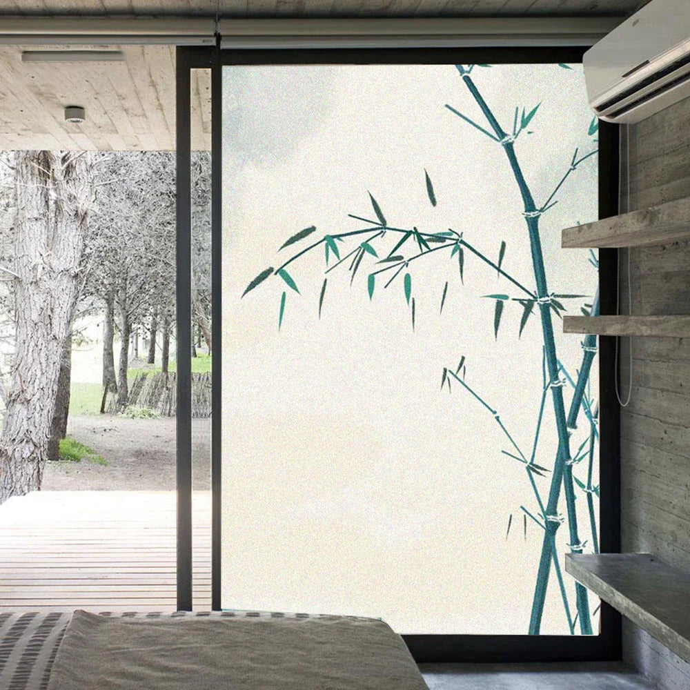 Window Film Privacy Bamboo Glass Sticker UV Blocking Heat Control  Window Coverings Window Tint for Homedecor