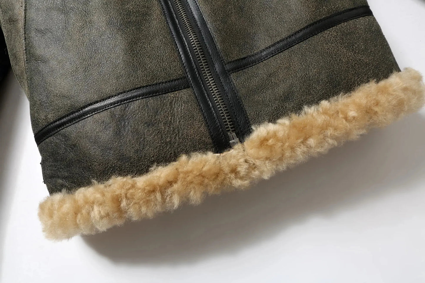100% Natural Sheepskin Leather Jacket Winter Coat Real Fur Warm Explosive Style Sherpa Men's Large Motorcycle Fashion