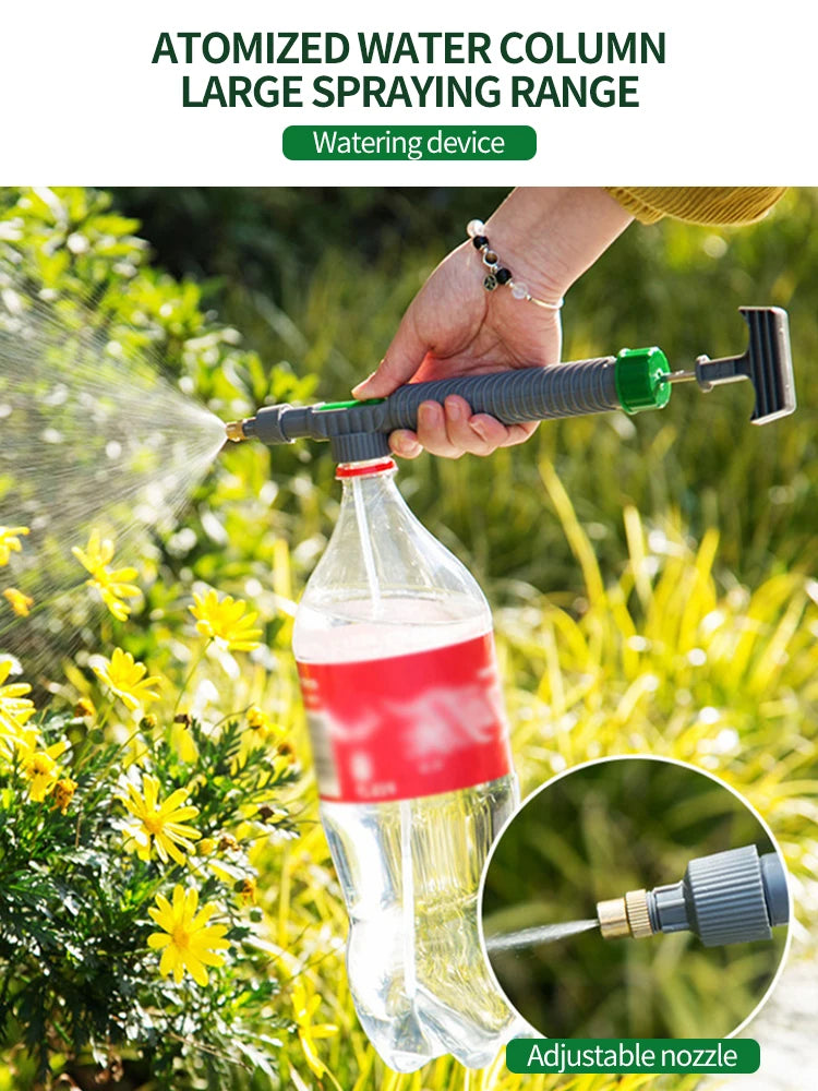 High Pressure Air Pump Sprayer Adjustable Nozzle Drink Bottle Spray Agricultural Garden Watering Tools Beverage Bottle Sprayer