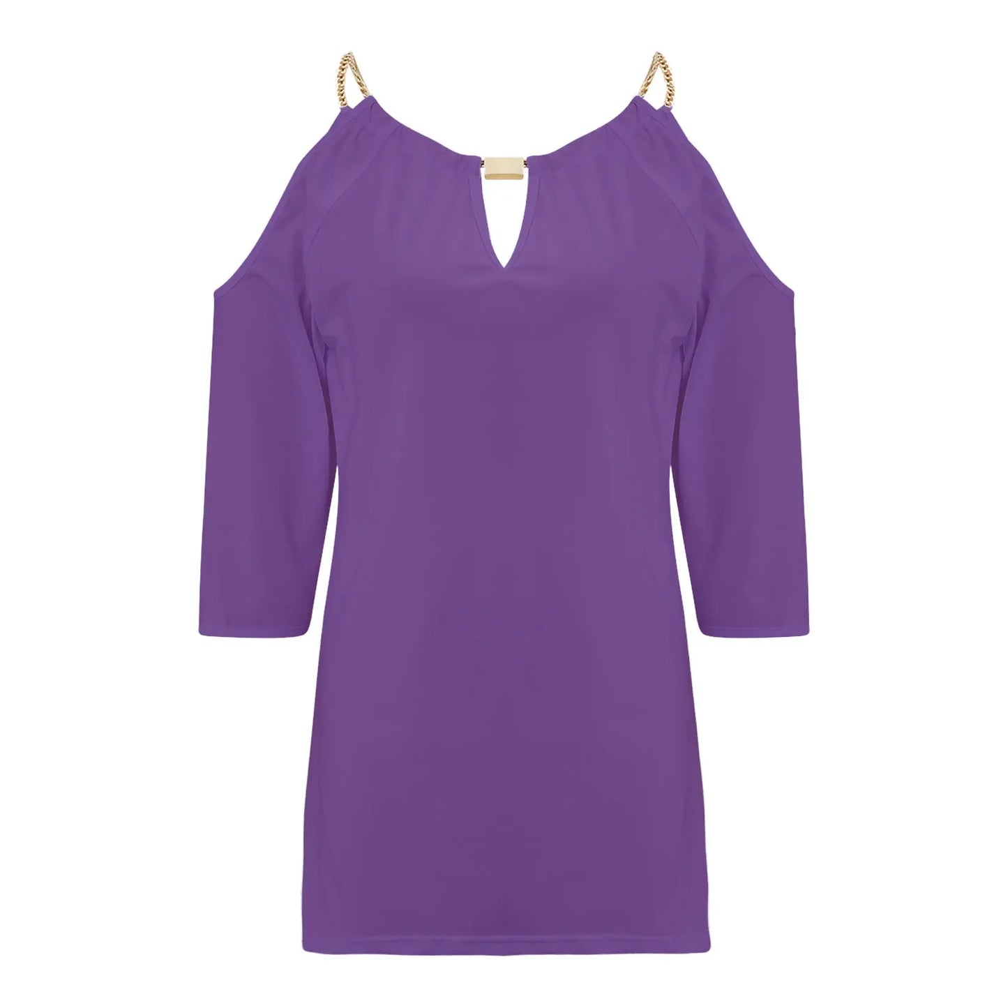 2024 New Women’s Casual Half Sleeve T-shirt Fashion Solid Color Off-shoulder V-neck Pullover Tops