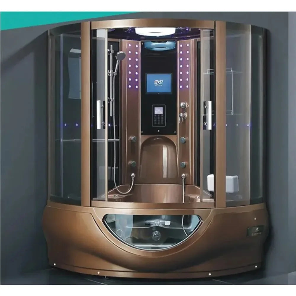 1360X1360X2150mm Luxury Steam Shower Enclosure Mult-Functional TV Computer Control Wet Sauna Room 7031