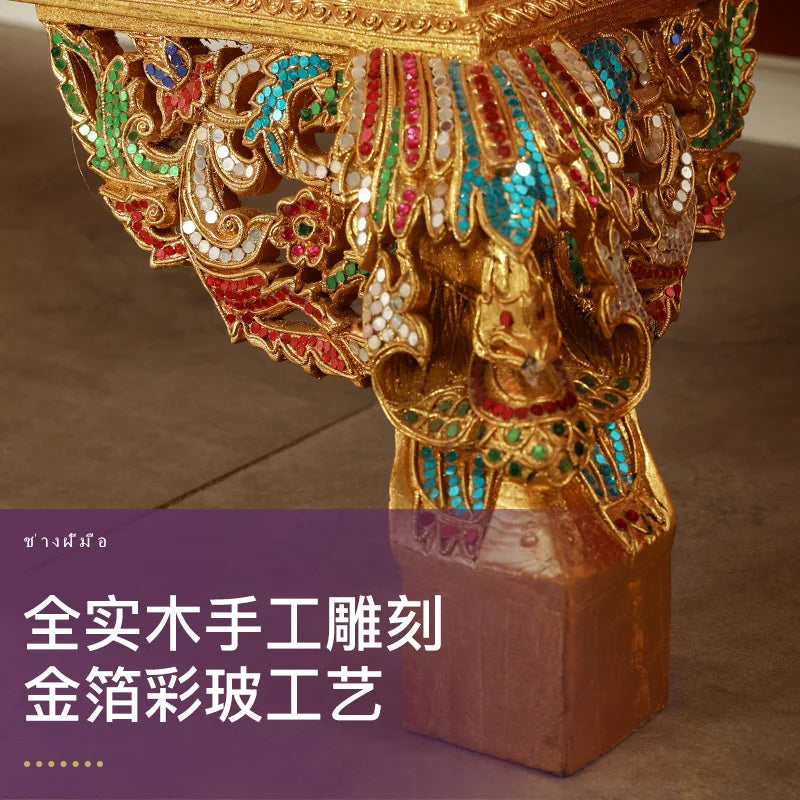 Southeast Asian Thai style solid wood dragon chair, imperiaThai treasure seat, antique gold Zen chair, lecture chair, a