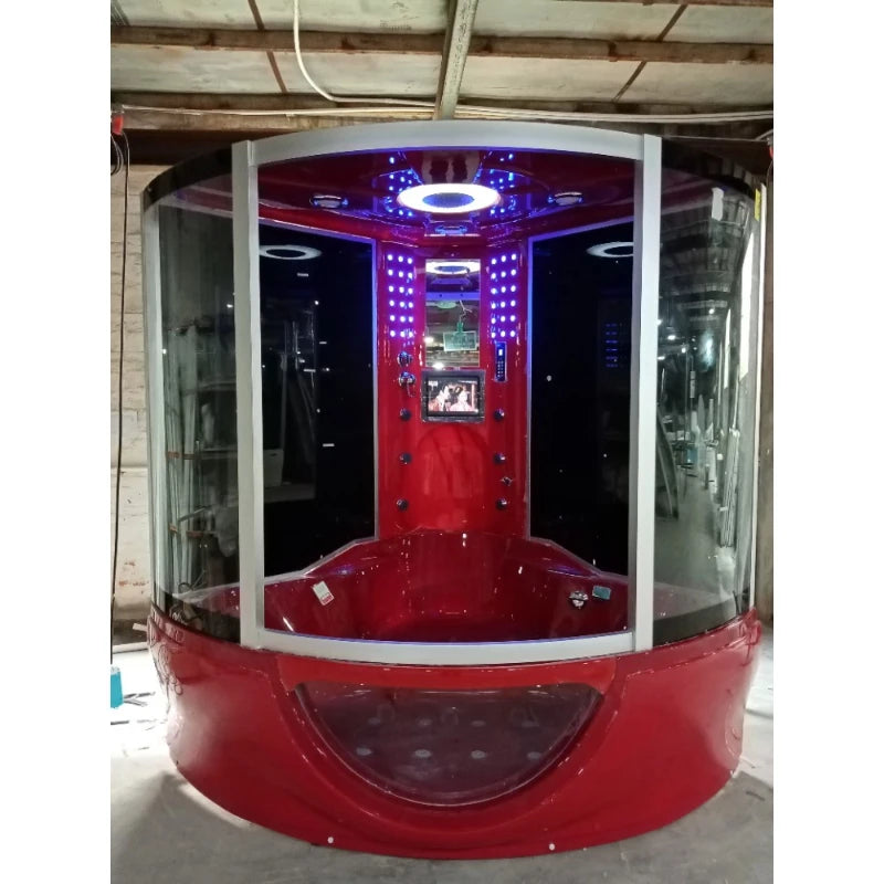 1360X1360X2150mm Luxury Steam Shower Enclosure Mult-Functional TV Computer Control Wet Sauna Room 7031