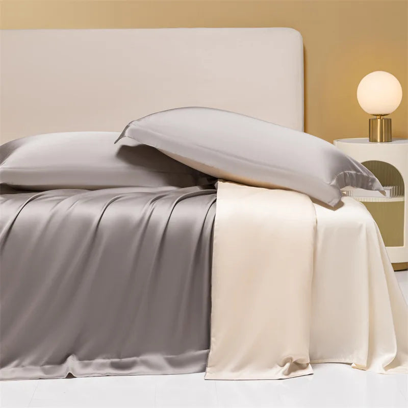 160 Lenzing Tencel four-piece Tencel summer solid color high-grade ice silk bed sheet quilt cover bedding