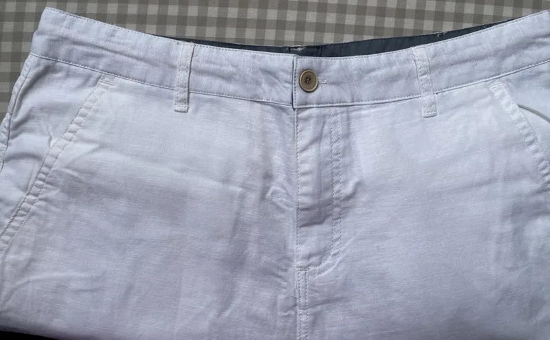 Designer new linen shorts men casual beach short men brand wild leisure solid Cargo shorts for men bermuda masculina bermudas
