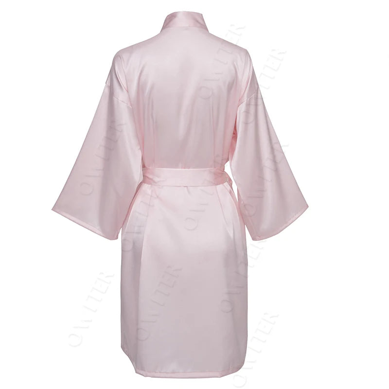 Bride Bridesmaid Robes Satin Solid Robe Orange Silk Robes for Women Ladies Satin Robe Women Wedding Robes