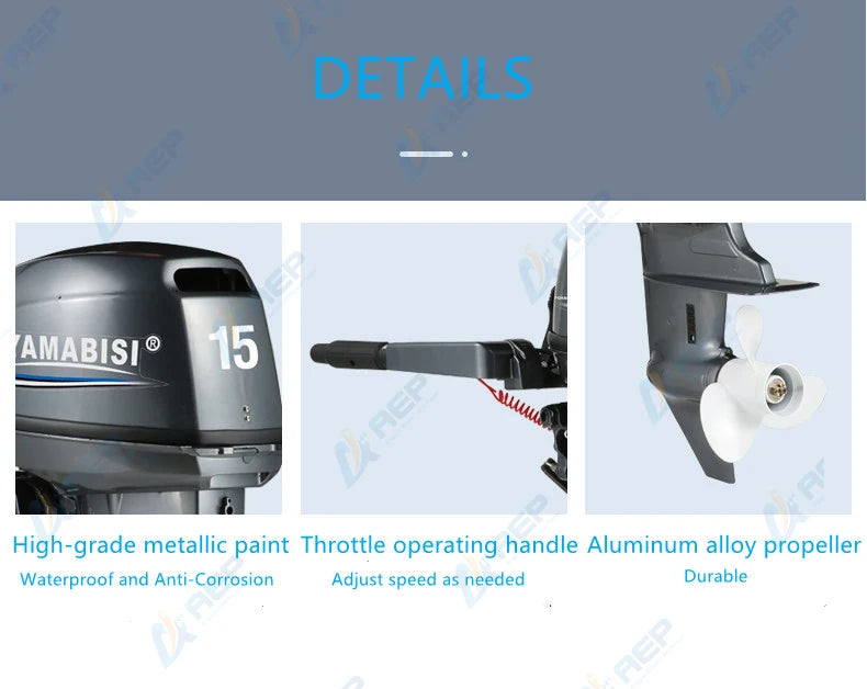 Look Here! YAMABISI 2 Stroke 15hp Outboard Motor Engine Long Shaft Boat Engine Compatible With  For Fisherman