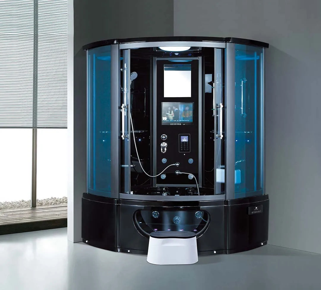 1500X1500X2150mm Luxury Steam Shower Cabin Bathroom Shower Enclosure Multi-Functional TV/DVD Wet Sauna Room 083