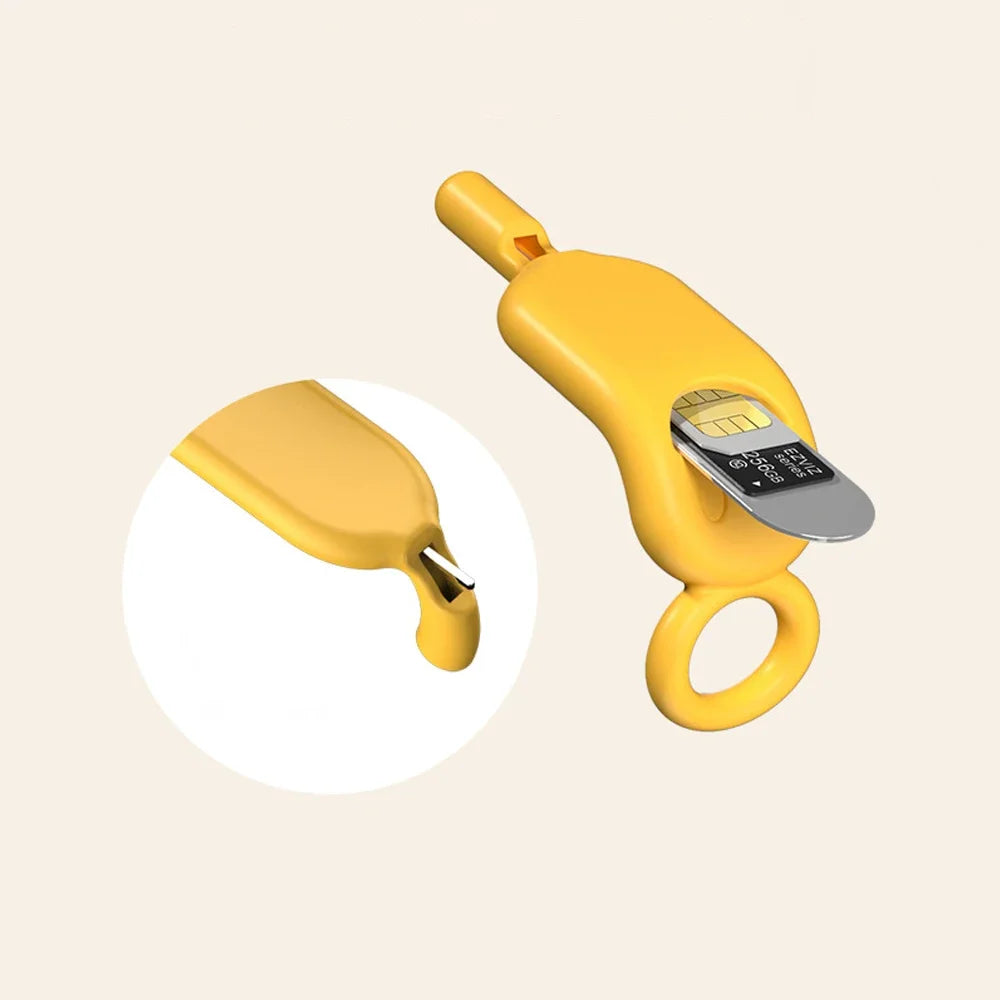 2 IN 1 Anti-Lost Sim Card Eject Pin Needle with Storage Case Mobile Phone SIMCard Protector Holder Ejecter Tool Keyring Pendent