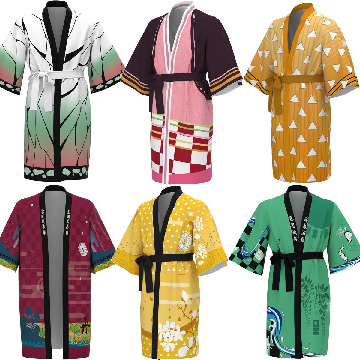 Demon Slayer Cosplay Cloak Tomioka Giyuu Cardigan Long Sleeve Kimono Kochou Kanae Costume Japanese Anime Haori Halloween Outfit