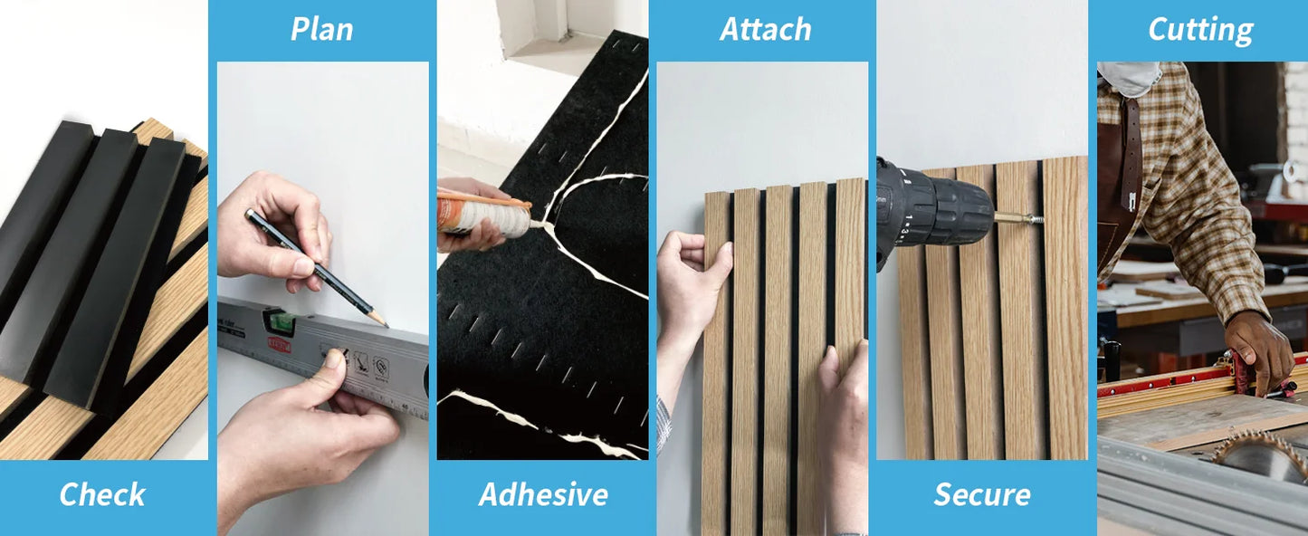 Art3d 2PCS Wood Slat Acoustic Panels 3D Fluted Sound Absorbing Wall Panel Home Decoration Use in Homes Offices Studios