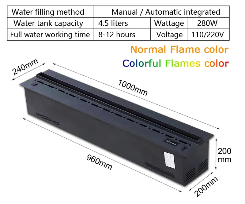 Smart Steam LED Flame TV Decorative Fireplace Sound Of Firewood Cracking 3D Water Vapour Electric Fireplace