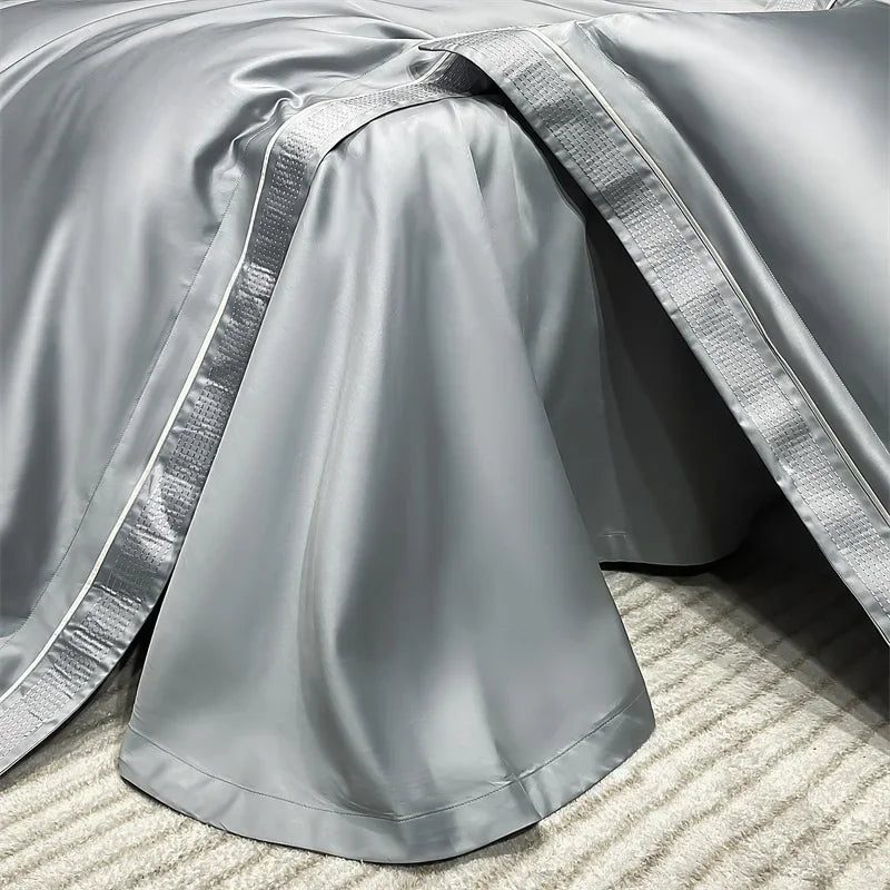 2000TC Egyptian Cotton Bedding Set Luxury Jacquard Duvet Cover Set with Sheet Silver gray Comforter Covers Pillowcases Bed Linen