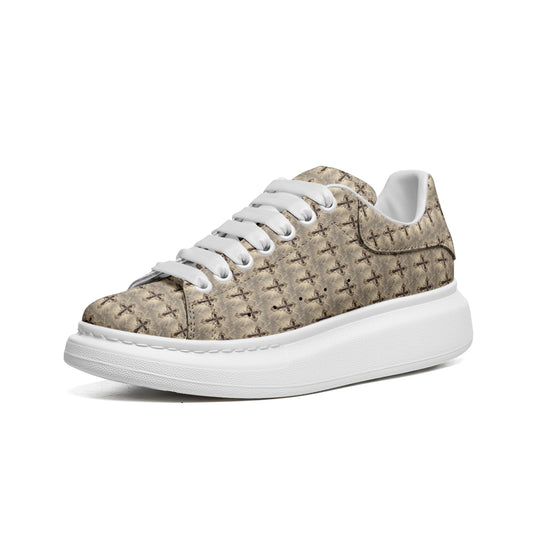 LOOK TWICE CROSS Infinite Universe Unisex Non Slip Lace Up Faux Leather Sneakers