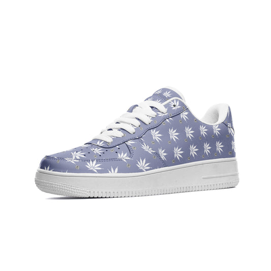 True Purple FROSTED ICED DIAMOND Unisex Low Top Leather Sneakers