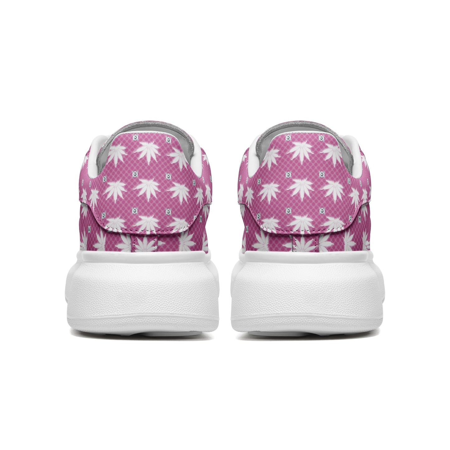 FROSTED ICED FLAMING ICED DIAMOND Unisex Non Slip Lace Up Faux Leather Sneakers