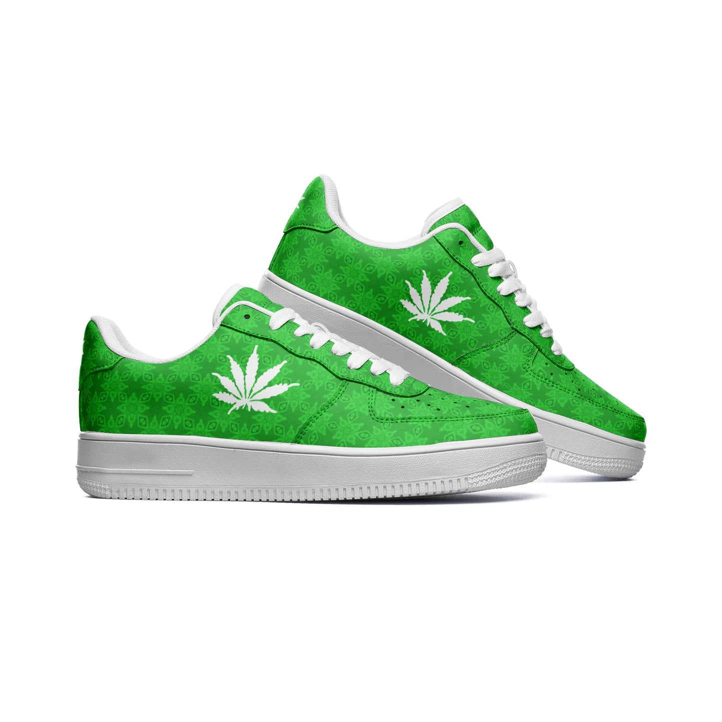 FROSTED GREEN SMOKE - Infinite Universe - Unisex Low Top Leather Sneakers