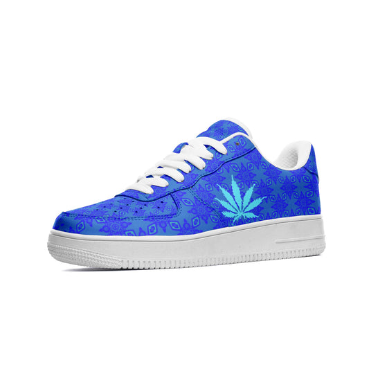 Blue Mellow Infinite Universe Unisex Low Top Leather Sneakers