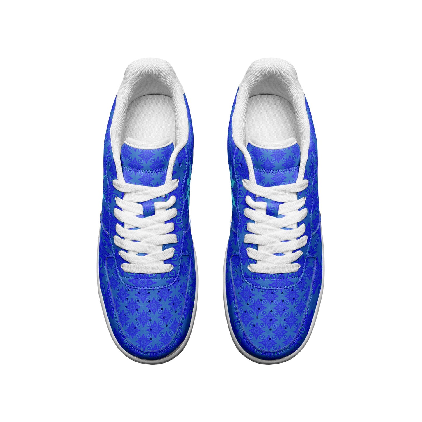 Blue Mellow Infinite Universe Unisex Low Top Leather Sneakers